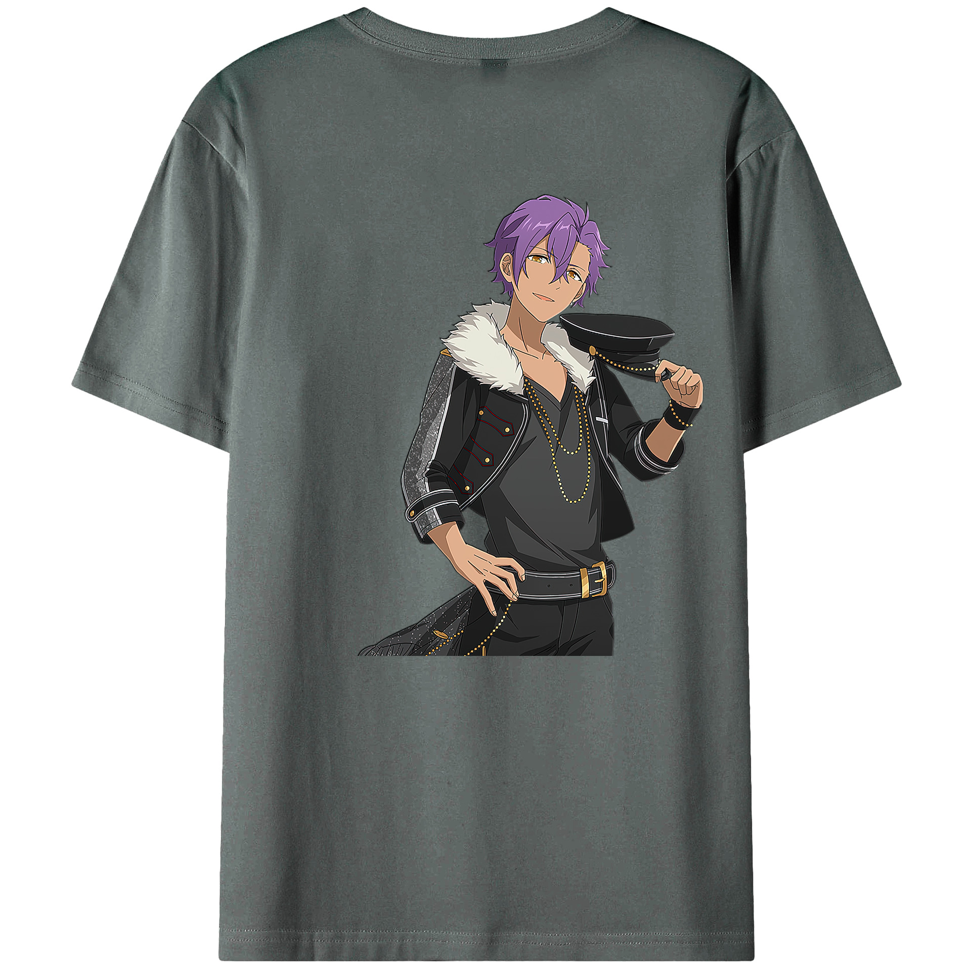 （画像用） あんさんぶるスターズ! Ensemble Stars 綿100％ メンズ半袖Tシャツ（バックプリント） 通気性